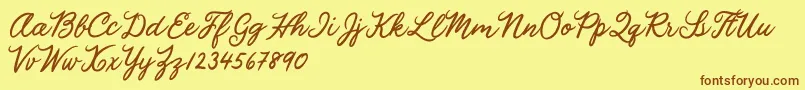 Julia Lauren Font – Brown Fonts on Yellow Background