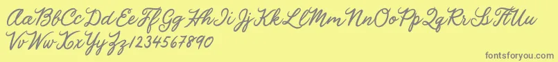 Julia Lauren Font – Gray Fonts on Yellow Background