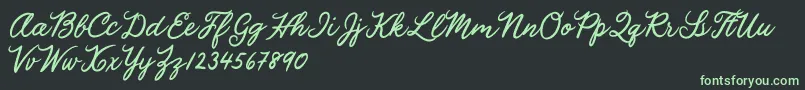 Julia Lauren Font – Green Fonts on Black Background