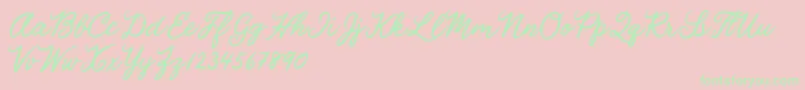 Julia Lauren Font – Green Fonts on Pink Background