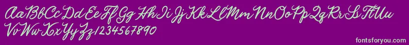 Julia Lauren Font – Green Fonts on Purple Background