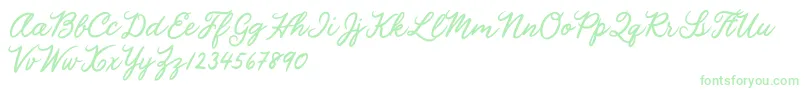 Julia Lauren Font – Green Fonts on White Background