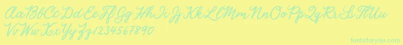 Julia Lauren Font – Green Fonts on Yellow Background