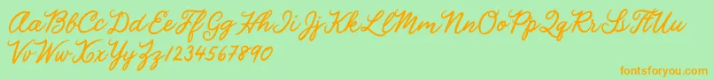 Julia Lauren Font – Orange Fonts on Green Background