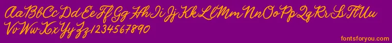 Julia Lauren Font – Orange Fonts on Purple Background
