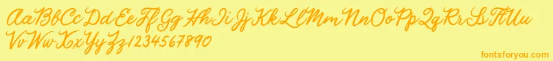 Julia Lauren Font – Orange Fonts on Yellow Background