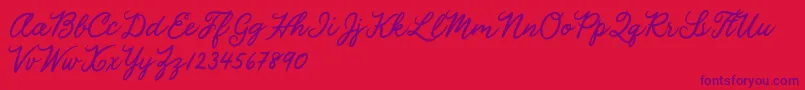 Julia Lauren Font – Purple Fonts on Red Background