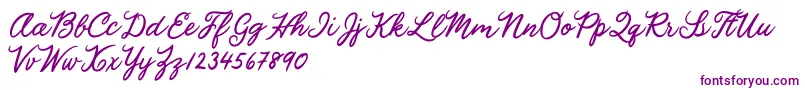 Julia Lauren Font – Purple Fonts on White Background