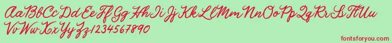 Julia Lauren Font – Red Fonts on Green Background