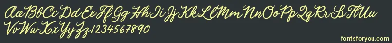 Julia Lauren Font – Yellow Fonts on Black Background
