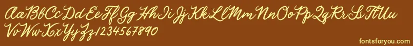 Julia Lauren Font – Yellow Fonts on Brown Background