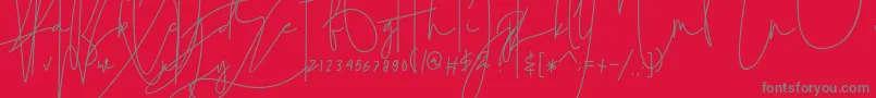 julian thomas Font – Gray Fonts on Red Background