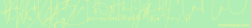 julian thomas Font – Yellow Fonts on Green Background