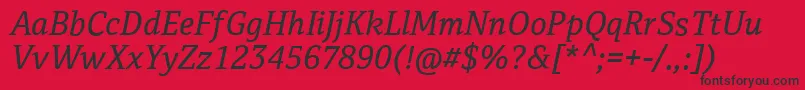 CordaleCorpItalic Font – Black Fonts on Red Background