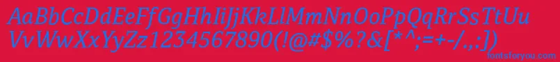 CordaleCorpItalic Font – Blue Fonts on Red Background