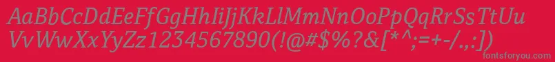 CordaleCorpItalic Font – Gray Fonts on Red Background