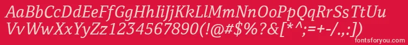 CordaleCorpItalic Font – Pink Fonts on Red Background