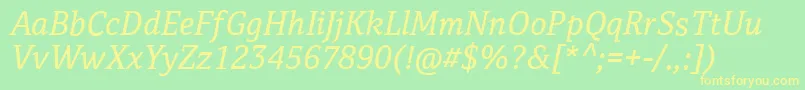 CordaleCorpItalic Font – Yellow Fonts on Green Background