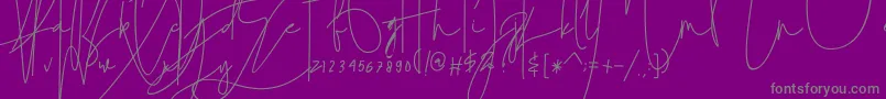 julian thomas Font – Gray Fonts on Purple Background