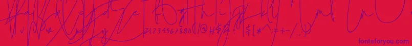 julian thomas Font – Purple Fonts on Red Background