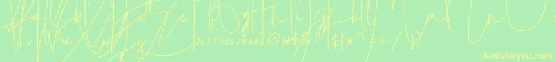 julian thomas Font – Yellow Fonts on Green Background