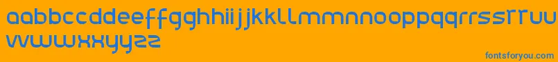 フォントJulie01 – オレンジの背景に青い文字