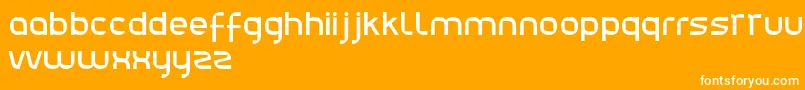 Julie01-Schriftart – Weiße Schriften auf orangefarbenem Hintergrund
