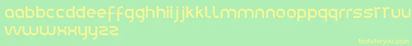 フォントJulie01 – 黄色の文字が緑の背景にあります