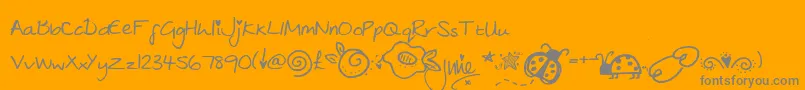 julies Font – Gray Fonts on Orange Background