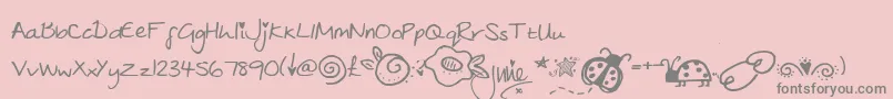 julies Font – Gray Fonts on Pink Background