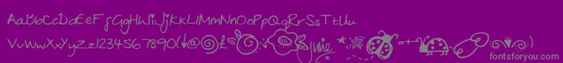 Weitere Informationen zur julies-Schriftart julies-Schriftart – Graue Schriften auf violettem Hintergrund