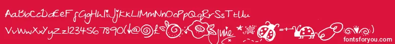julies Font – White Fonts on Red Background