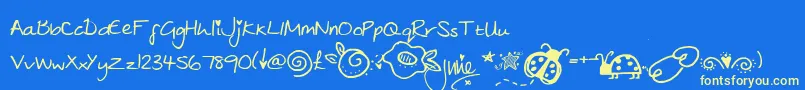 julies Font – Yellow Fonts on Blue Background