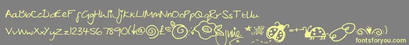 julies Font – Yellow Fonts on Gray Background