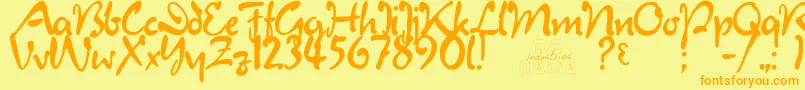 JULIET   Font – Orange Fonts on Yellow Background