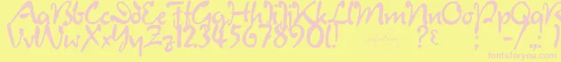 JULIET   Font – Pink Fonts on Yellow Background