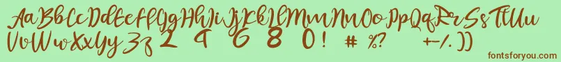 juliet Font – Brown Fonts on Green Background