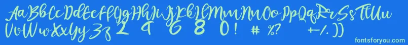 juliet Font – Green Fonts on Blue Background