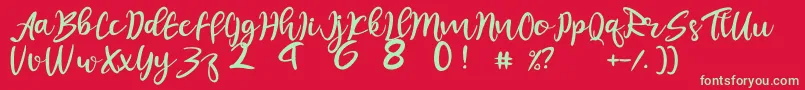 juliet Font – Green Fonts on Red Background