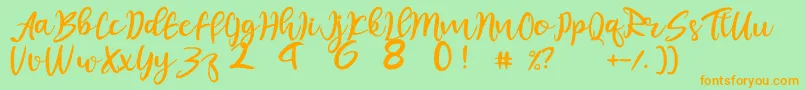 juliet Font – Orange Fonts on Green Background
