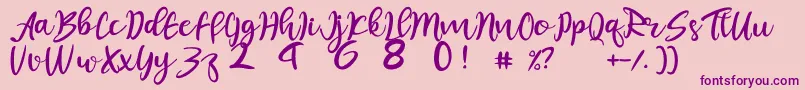 juliet-fontti – violetit fontit vaaleanpunaisella taustalla