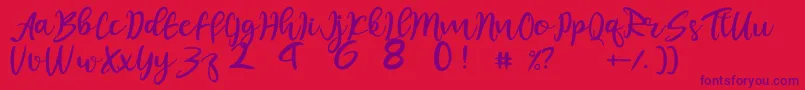 juliet Font – Purple Fonts on Red Background