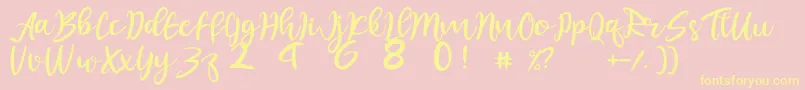 juliet Font – Yellow Fonts on Pink Background