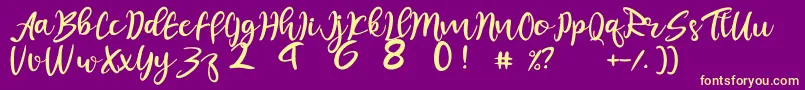 juliet Font – Yellow Fonts on Purple Background