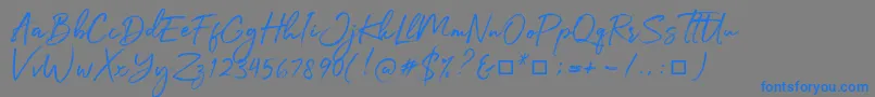 Julietta Messie Font – Blue Fonts on Gray Background