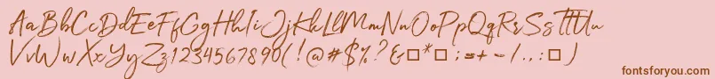 Julietta Messie-fontti – ruskeat fontit vaaleanpunaisella taustalla