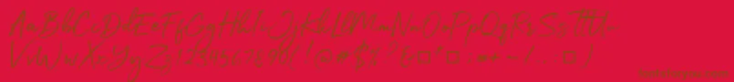 Julietta Messie Font – Brown Fonts on Red Background