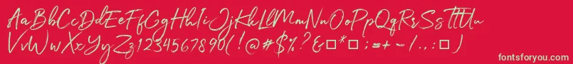 Julietta Messie Font – Green Fonts on Red Background