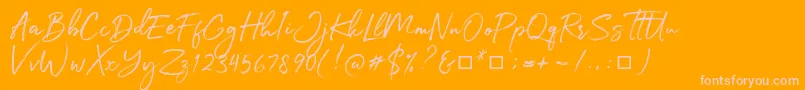 More about Julietta Messie Font Julietta Messie Font – Pink Fonts on Orange Background