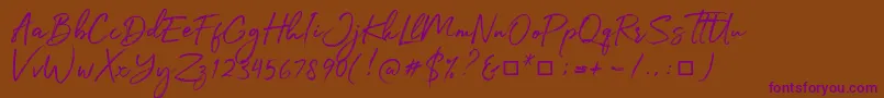 Julietta Messie Font – Purple Fonts on Brown Background